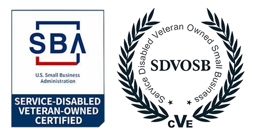 U.S. Small Business Administration Service-Disabled Veteran-Owned certified mark and SDVOSB CVE certification emblem